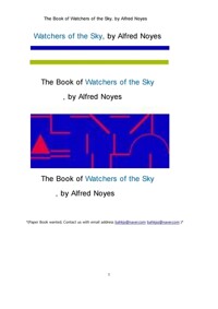 하늘의 관찰자 천문학자들 (The Book of Watchers of the Sky, by Alfred Noyes) 커버
