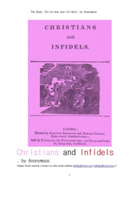 진정한 기독교인과 비기독교인 (The Book, Christians and Infidels, by Anonymous) 커버